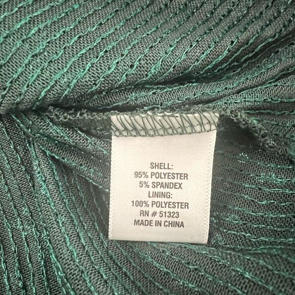 CeCe Sequined V-Neck Cap-Sleeve Green Blouse-Size Large - Picture 5 of 7